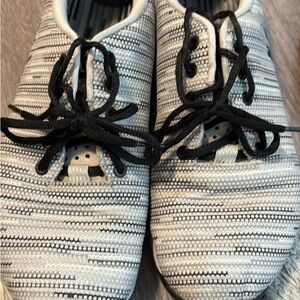 NoBull Striped Black and White Trainers